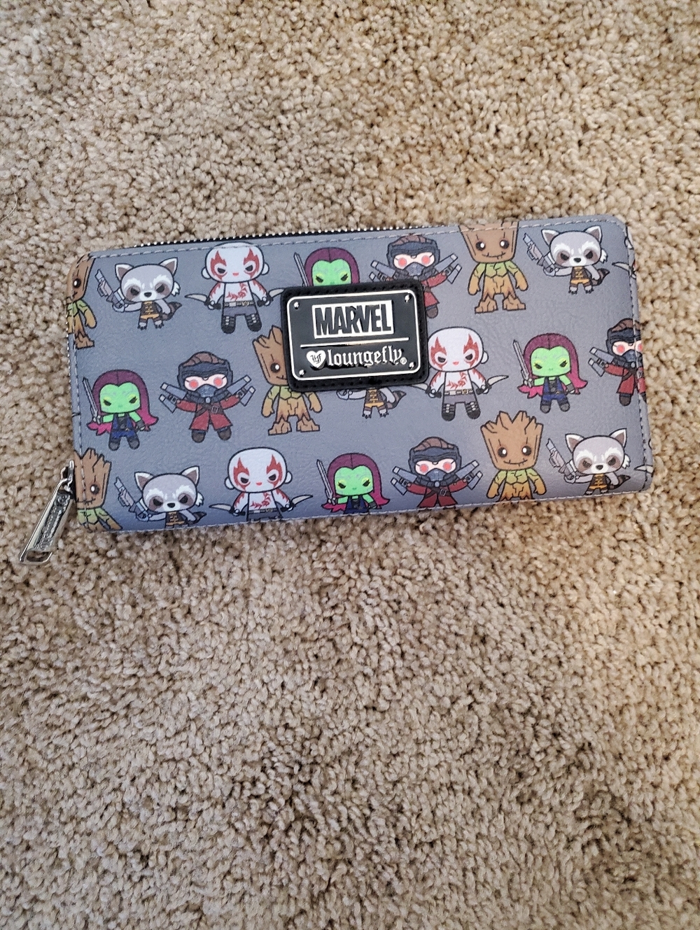 Loungefly Gray Marvel Guardians Of The Galaxy Kawaii Print Zip Around Wallet